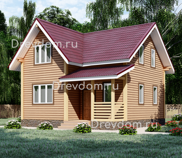 ДБ-9. Дом из бруса 67,2 м.кв. 7,5х10. Заказать строительство дома из ...