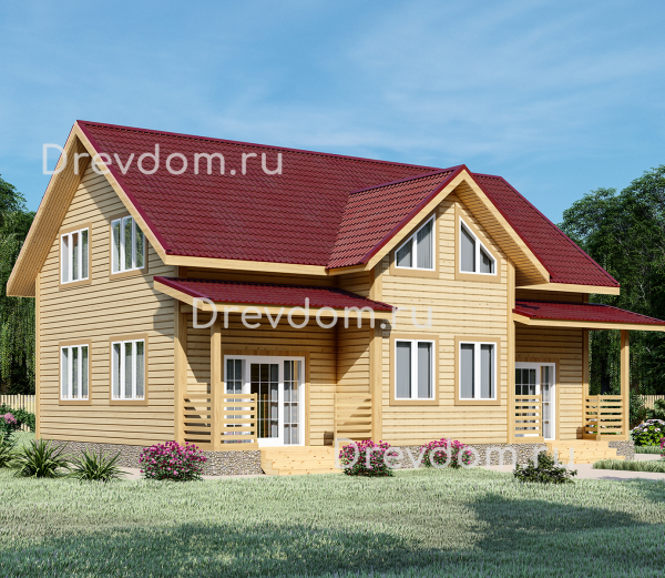 ДБ-107. Дом из бруса 203 м.кв. (Фото 1)