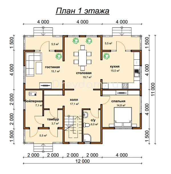 ДБ-107. Дом из бруса 203 м.кв. (Фото 4)