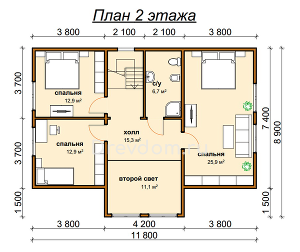 ДБ-108. Дом из бруса 212 м.кв. (Фото 5)