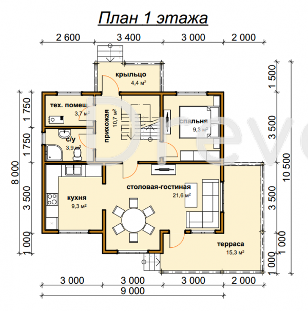 ДБ-136. Дом из бруса 136 м.кв. (Фото 4)