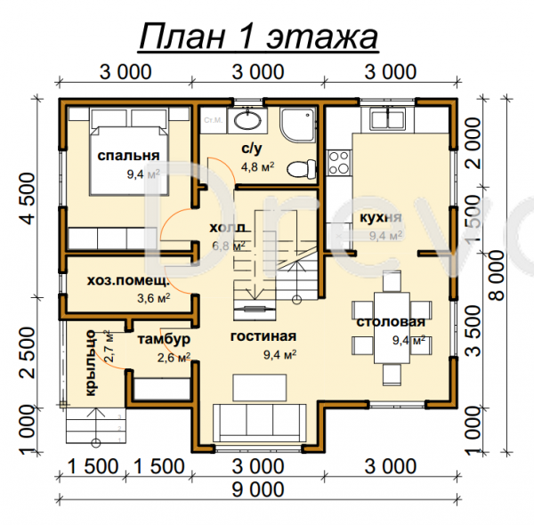 ДБ-139. Дом из бруса 116 м.кв. (Фото 4)