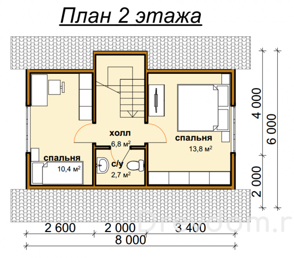 ДБ-23. Дом из бруса 85 м.кв. (Фото 5)