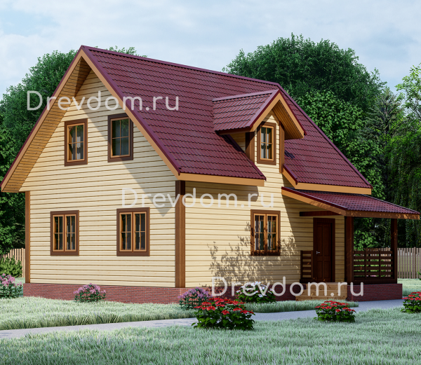 ДБ-34. Дом из бруса 96 м.кв. (Фото 1)