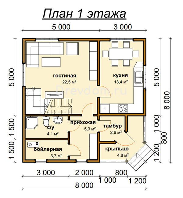 Дб-39. Дом из бруса 108 м.кв. (Фото 4)