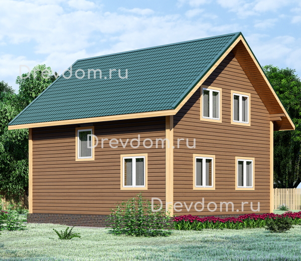 Два этажа из бруса. Компания ДревДом.