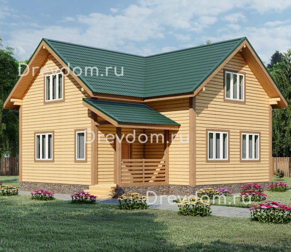 ДБ-55. Дом из бруса 132 м.кв. (Фото 1)