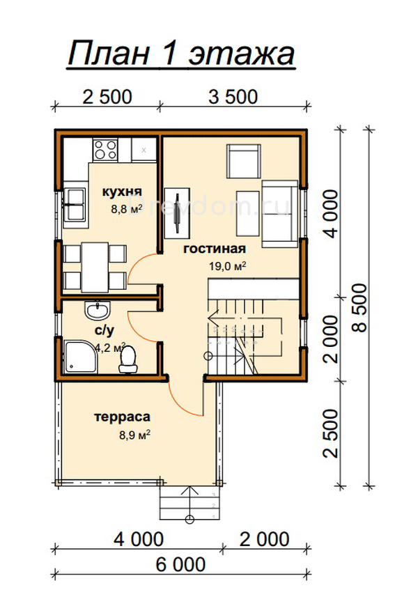 ДБ-7. Дом из бруса 73 м.кв. (Фото 4)