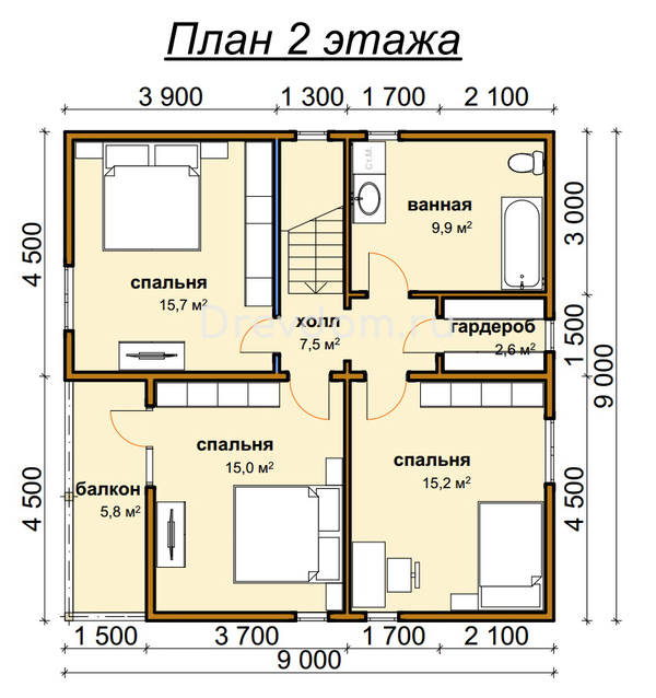 ДБ-76. Дом из бруса 146 м.кв. (Фото 5)