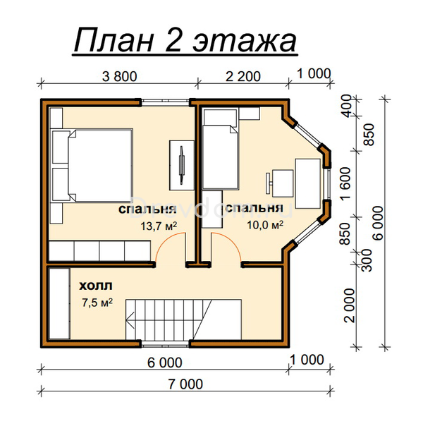 ДБ-8. Дом из бруса 70 м.кв. (Фото 5)