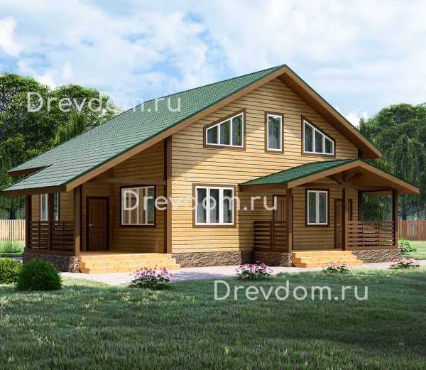 ДБ-87. Дом из бруса 196 м.кв. (Фото 1)